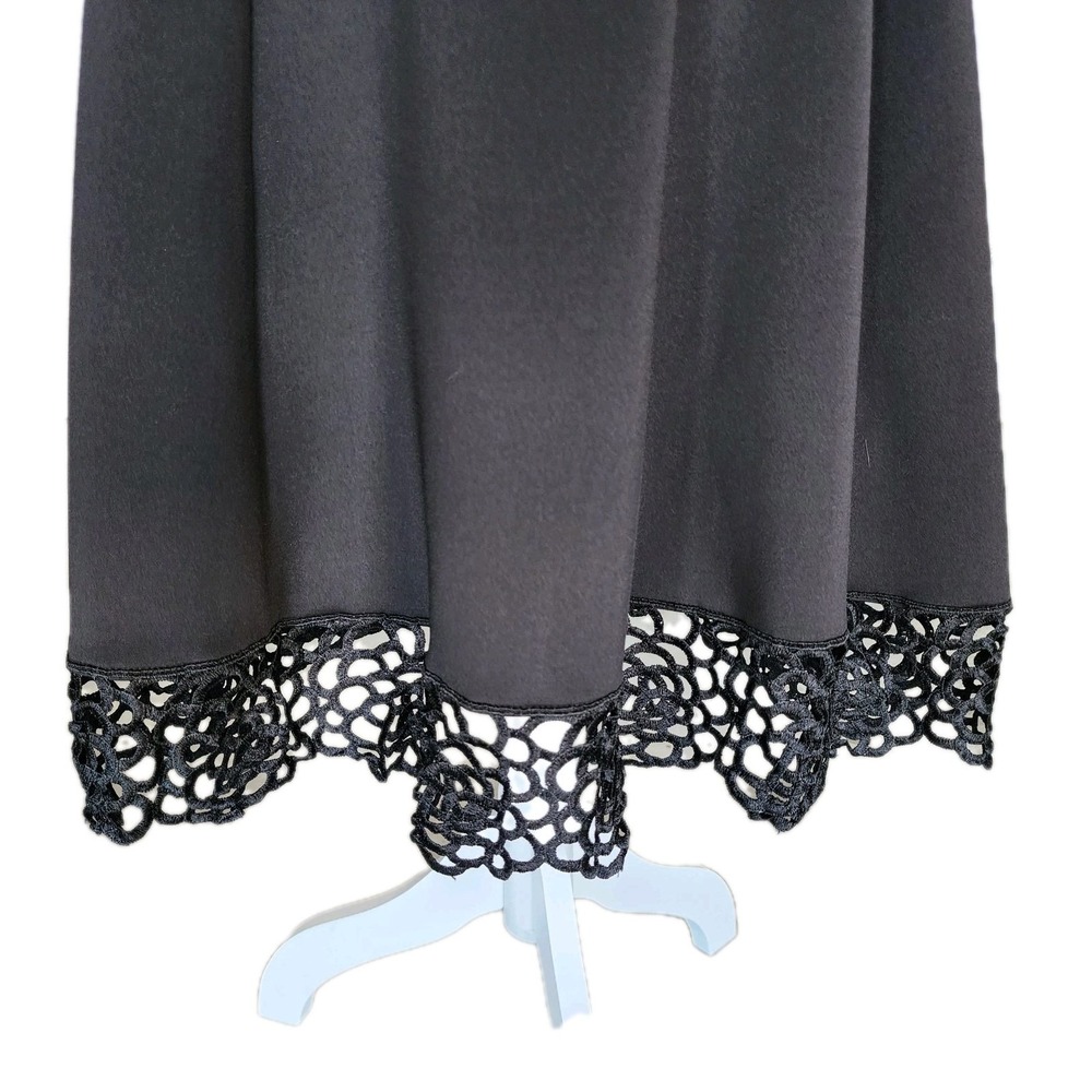 Roz & Ali Cocktail Dress Womens 14W Plus Black Lace Trim Full Skirt Party Event - Picture 5 of 10